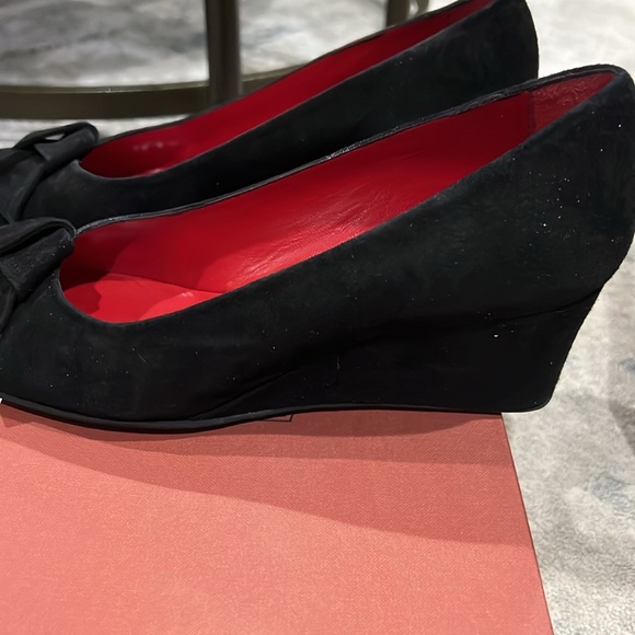 Rue du Jour black suede wedge shoe - Picture 4 of 6